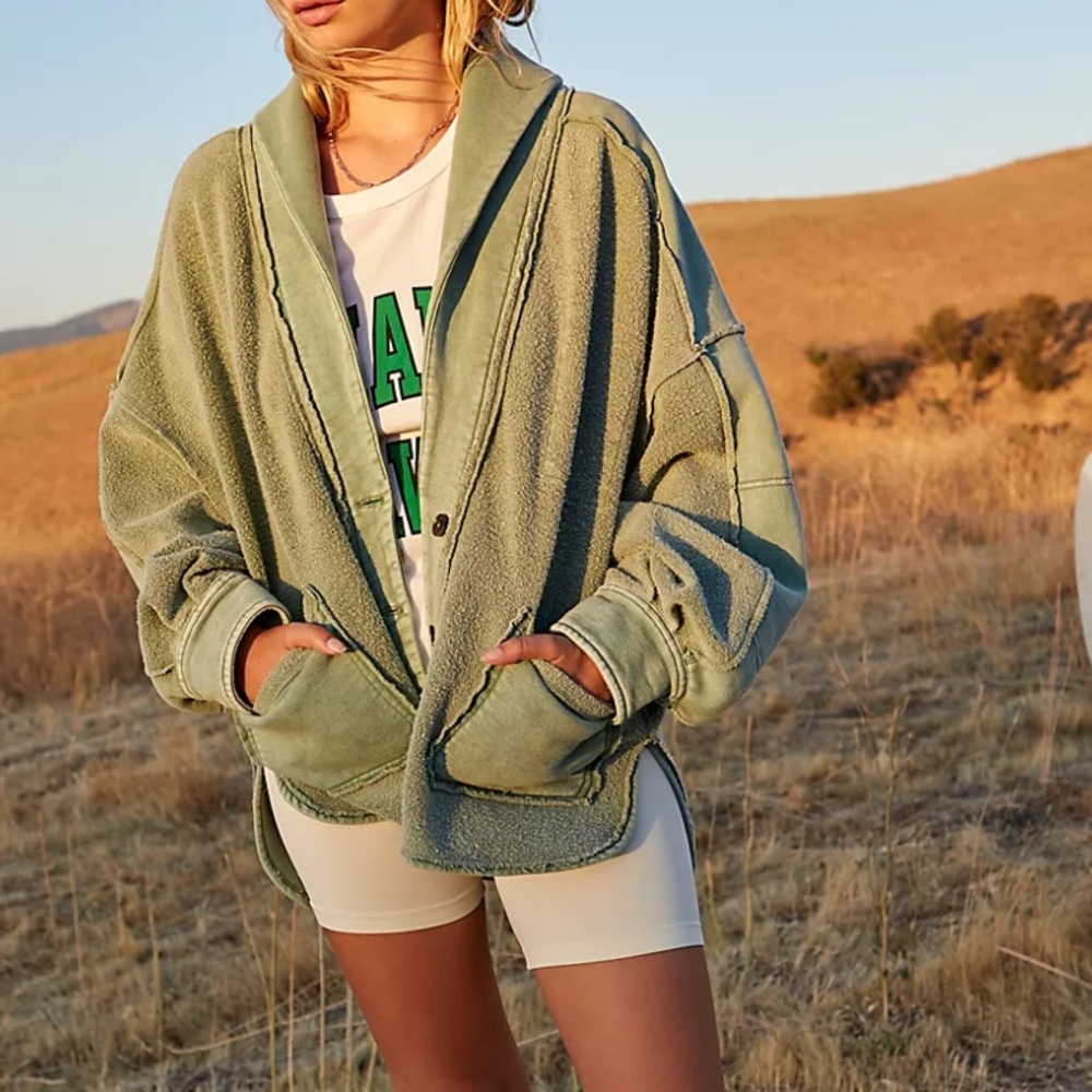 Free People Jordan Jacket in Bleached military size small (womens 4-6)